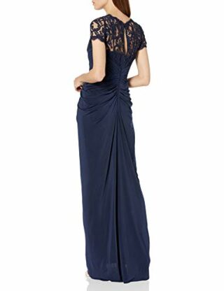 Adrianna Papell Abendkleid mit Spitze, 3/4-Ärmel, Blau