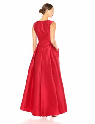 Adrianna Papell Ärmelloses High Low Mikado Kleid, Abendkleid, Rot