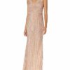 Adrianna Papell Ärmelloses Perlenkleid Abendkleid, Pink