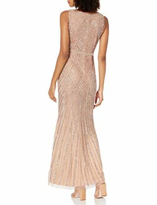 Adrianna Papell Ärmelloses Perlenkleid Abendkleid, Pink