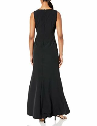 Adrianna Papell Asymmetrical Ruffle Gown, Schwarz