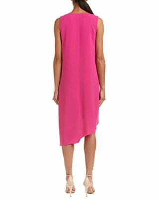 Adrianna Papell Asymmetrische Tunika mit Frontdrapierung, Midikleid, Pink