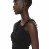 Adrianna Papell Asymmetrisches gerafftes Abendkleid, Schwarz
