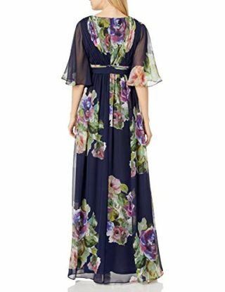 Adrianna Papell Bedrucktes Ballkleid aus Chiffon Abendkleid, Blau