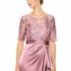 Adrianna Papell Besticktes langes Kleid Abendkleid, Pink