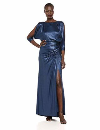 Adrianna Papell Blouson Drapiertes Kleid Abendkleid, Blau