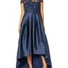 Adrianna Papell Blouson Perlenkleid Abendkleid, Blau