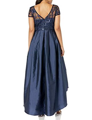 Adrianna Papell Blouson Perlenkleid Abendkleid, Blau