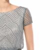 Adrianna Papell Blouson Perlenkleid Abendkleid, Grau
