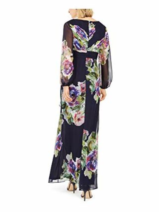 Adrianna Papell Chiffon-Kleid mit Blumendruck, Blau