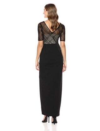 Adrianna Papell Design-Kleid mit Ellbogenärmeln Abendkleid, Schwarz