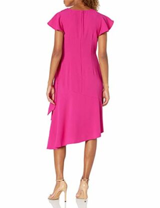 Adrianna Papell Divine Crepe Abendkleid mit drapierter Krawatte, Pink