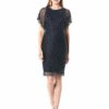 Adrianna Papell Dolman Kurzes Kleid mit Perlenbesatz, Blau
