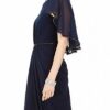 Adrianna Papell Drapiertes Maxi Kleid aus Chiffon-Jersey, Blau