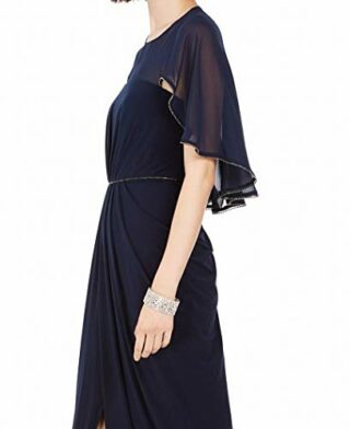 Adrianna Papell Drapiertes Maxi Kleid aus Chiffon-Jersey, Blau