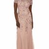 Adrianna Papell Godet-Kleid mit Blumenmuster, Abendkleid, Pink