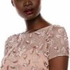 Adrianna Papell Godet-Kleid mit Blumenmuster, Abendkleid, Pink