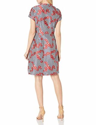 Adrianna Papell Hemdkleid, Blumenmuster, ausgestellt, Bestickt, Grau