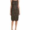 Adrianna Papell Jade LACE Ärmelloses Midi Etuikleid, Schwarz