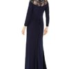 Adrianna Papell Jerseykleid mit Paillettenpasse Abendkleid, Blau
