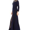 Adrianna Papell Jerseykleid mit Paillettenpasse Abendkleid, Blau