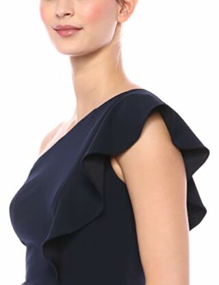 Adrianna Papell Kleid aus Crepe-Strick Abendkleid, Blau