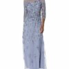 Adrianna Papell Kleid mit Perlenstickerei, Blau