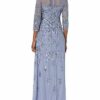 Adrianna Papell Kleid mit Perlenstickerei, Blau