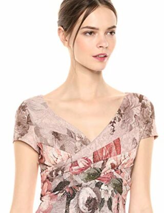 Adrianna Papell Kurzes Kleid mit Randdruck Abendkleid, Orange