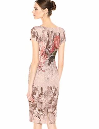 Adrianna Papell Kurzes Kleid mit Randdruck Abendkleid, Orange