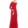 Adrianna Papell Langarm-Jerseykleid Abendkleid, Rot