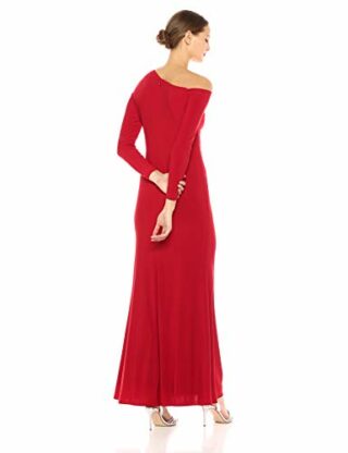 Adrianna Papell Langarm-Jerseykleid Abendkleid, Rot