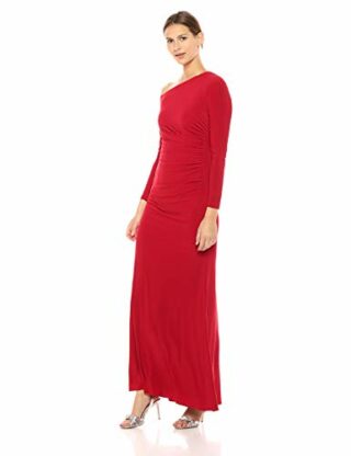 Adrianna Papell Langarm-Jerseykleid Abendkleid, Rot