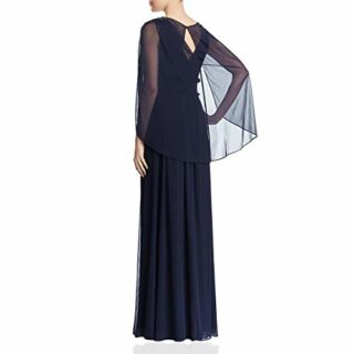 Adrianna Papell Langes Kleid aus Tüll Abendkleid, Blau