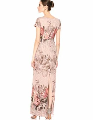 Adrianna Papell Langes Kleid mit Bordüren-Print Abendkleid, Orange