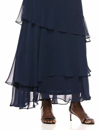 Adrianna Papell Langes Kleid mit Pailletten Abendkleid, Blau