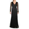 Adrianna Papell Langes Kleid mit Perlenstickerei, Abendkleid, Schwarz