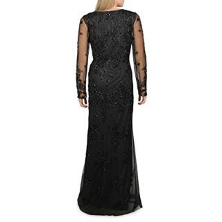 Adrianna Papell Langes Kleid mit Perlenstickerei, Abendkleid, Schwarz