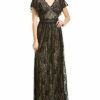 Adrianna Papell Langes Kleid mit Spitze, Schwarz