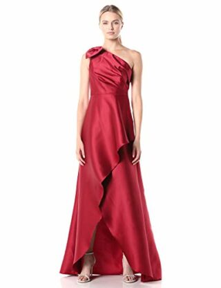 Adrianna Papell Langes Mikado-Kleid Abendkleid, Rot