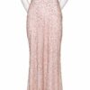 Adrianna Papell Langes Perlenkleid Abendkleid, Pink