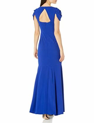 Adrianna Papell Meerjungfrau-Crepe-Kleid Abendkleid, Blau