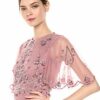 Adrianna Papell Midi Cocktailkleid mit Blumenperlen, Pink