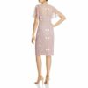 Adrianna Papell Midi-Kleid mit Perlen, Beige