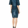 Adrianna Papell Midikleid mit Pailletten Abendkleid, Blau