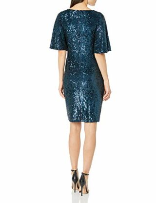 Adrianna Papell Midikleid mit Pailletten Abendkleid, Blau
