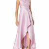 Adrianna Papell Mikado Hi Low-Kleid Abendkleid, Lila