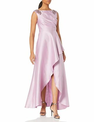 Adrianna Papell Mikado Hi Low-Kleid Abendkleid, Lila