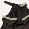 Adrianna Papell Neckholder Abend Kleid mit Perlen, Schwarz