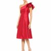 Adrianna Papell One Shoulder Mikado Abendkleid, Rot